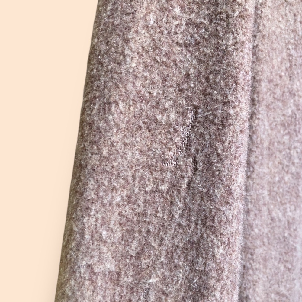 Vintage 60s Wool Pea Coat Mauve Pink Plaid Lining Pockets Retro Women’s M/L - Picture 10 of 14